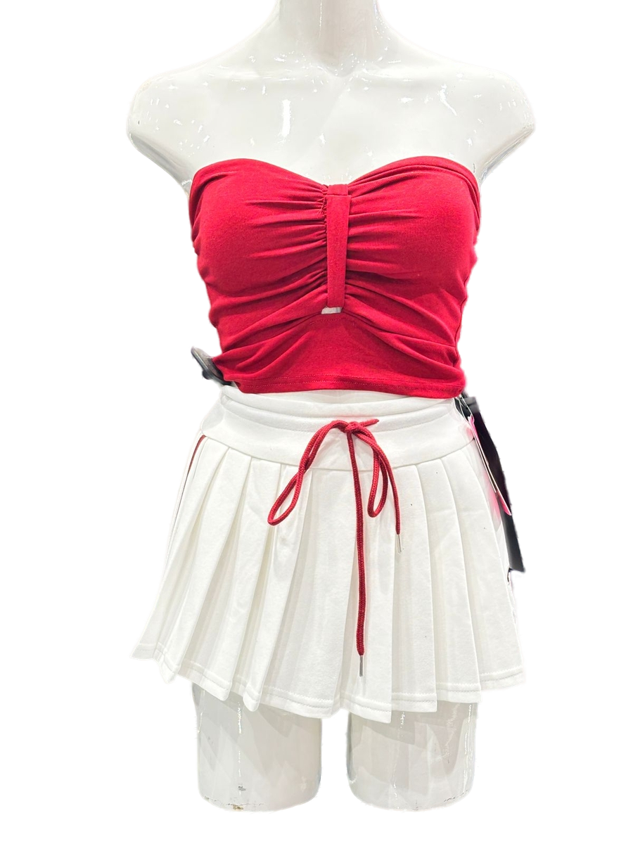Women Crop Top with Stylish Skirt - Trendy Outfit for Girls & Women