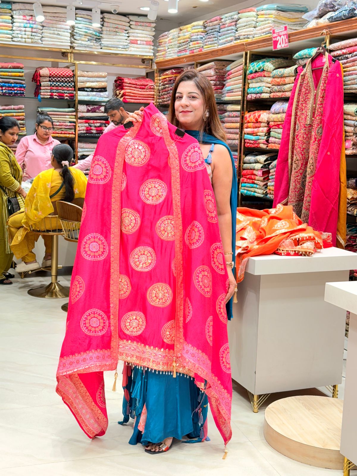 Silk Crepe Fabric Unstitched Suit for Women