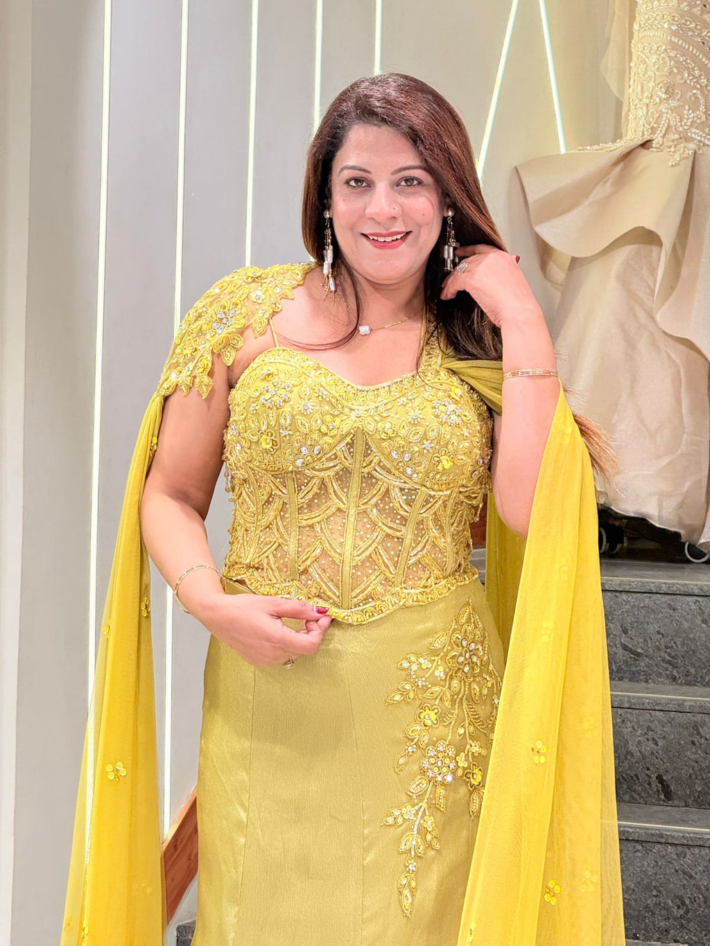 Women Designer Embroidered Three-Piece Indo Western Dress