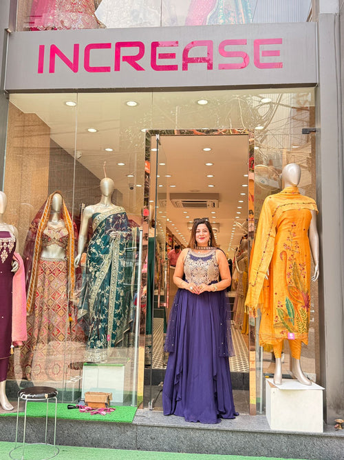 Beautiful Anarkali Gown in Chinon Fabric For Daily Wear