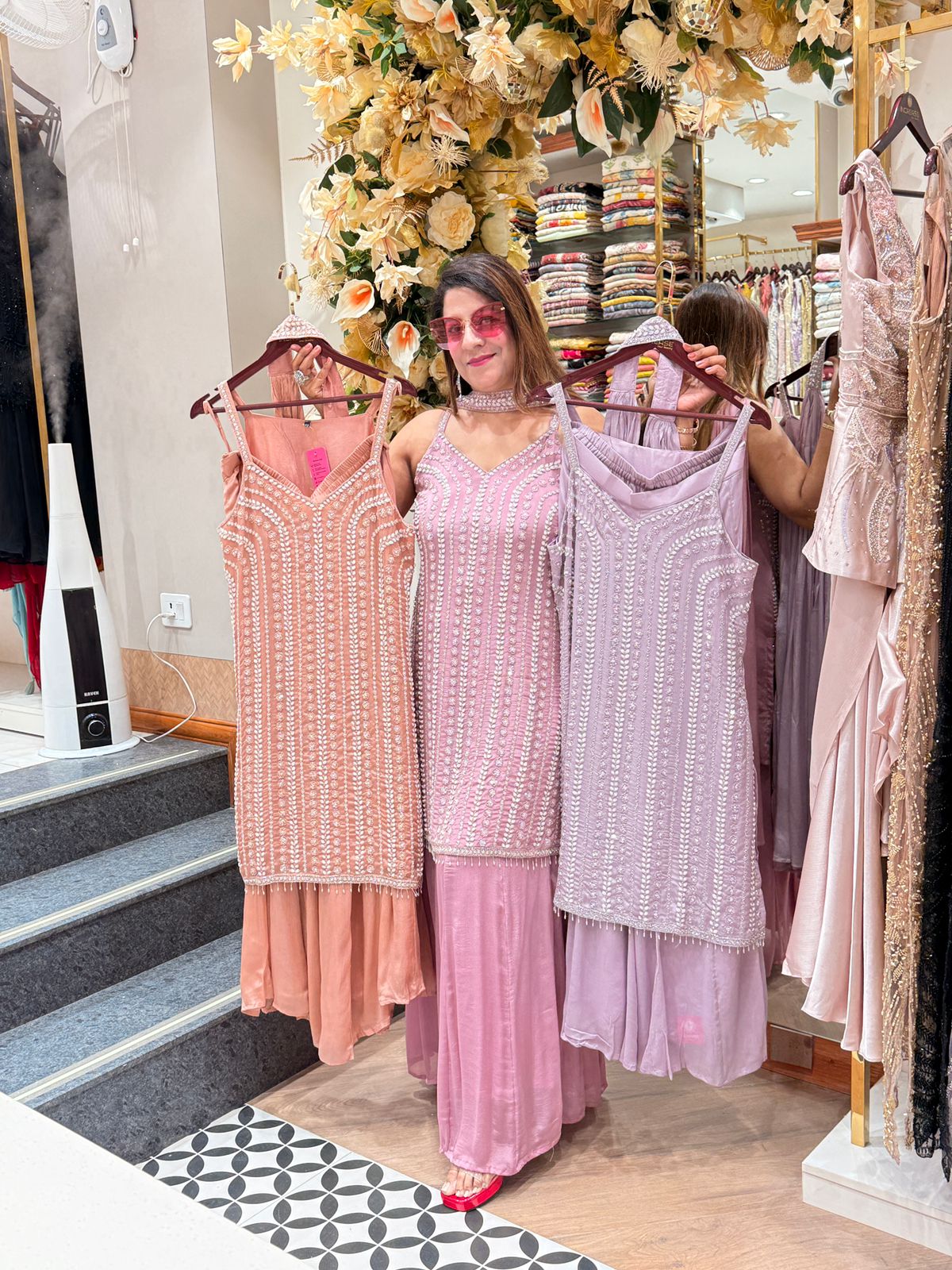 Festive Wear Sharara Suit in Chinon