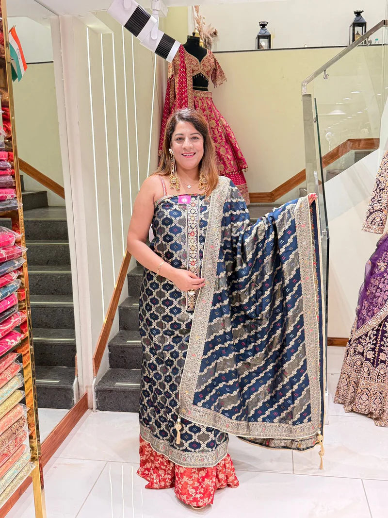 Designer Suit for women Banarasi Silk