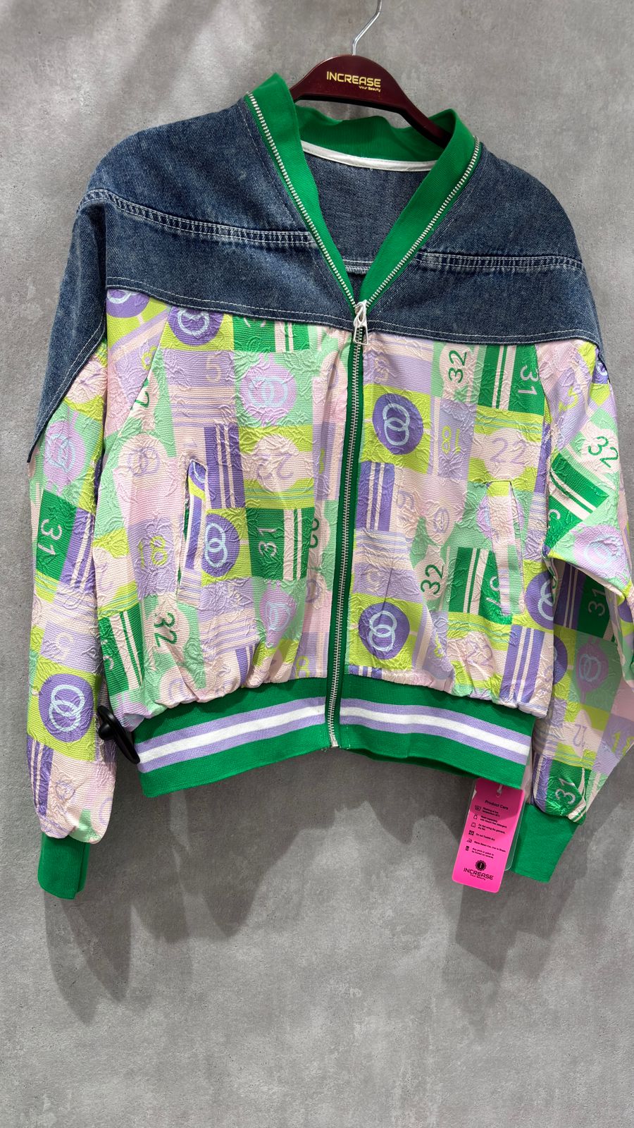 Buy Nuevosdamas Women’s Half Denim & Half Cotton Jacket
