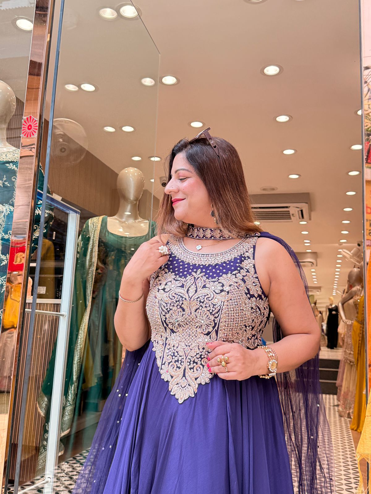 Beautiful Anarkali Gown in Chinon Fabric For Daily Wear