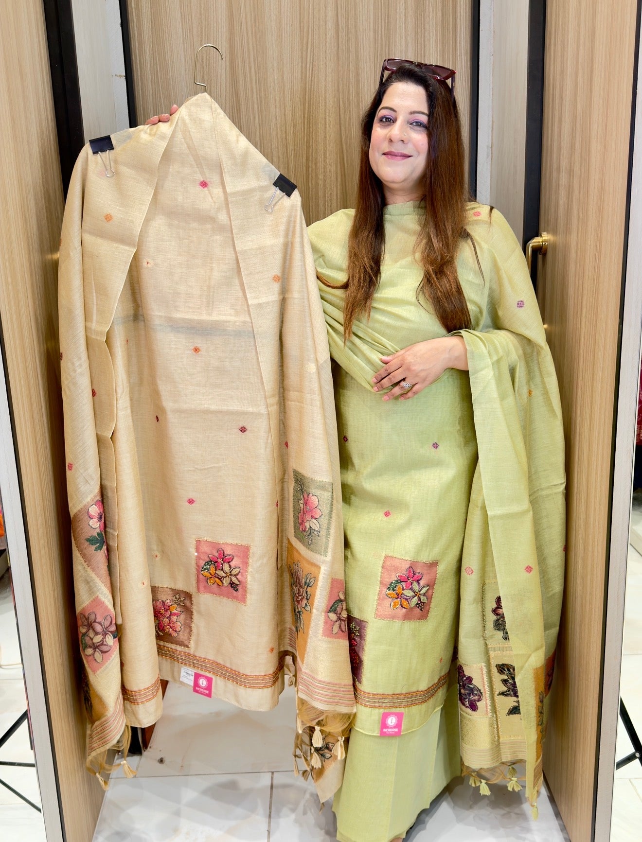 Mal Chanderi Silk suit Unstitched Suit for Women & Girls