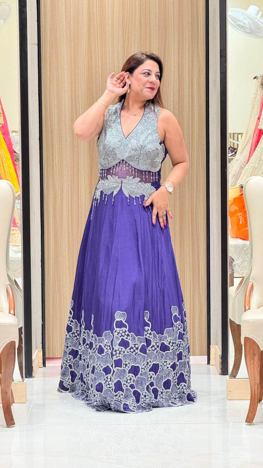 Stylish Partywear Georgette Gown Dress by Increase Fashion