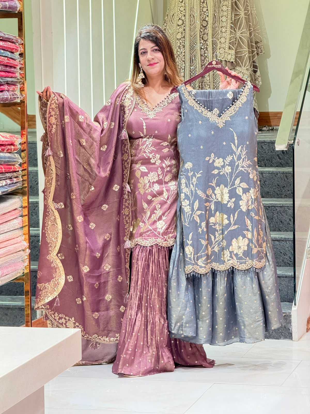 Readymade Suit Sharara – Luxe Silk Elegance