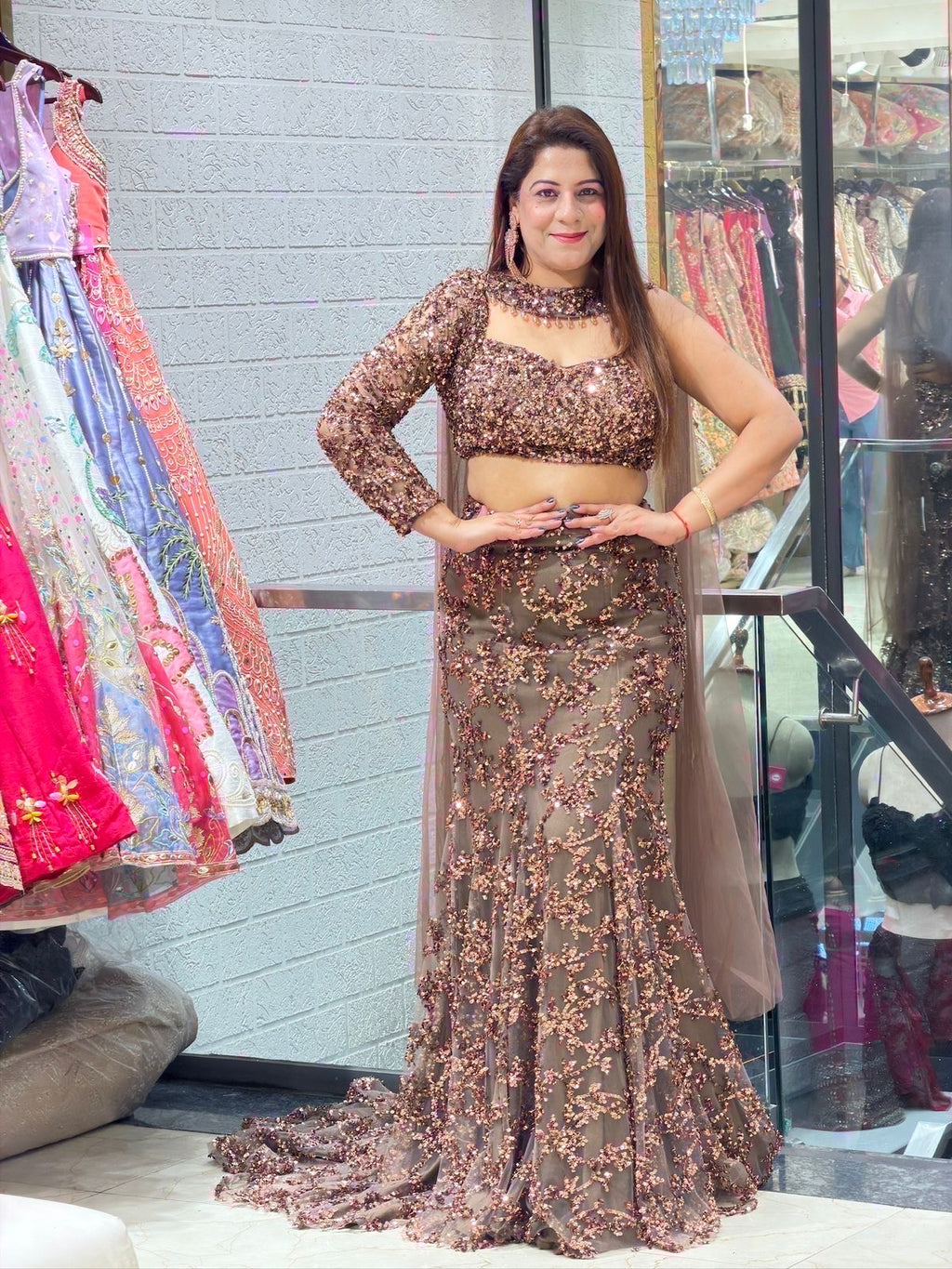 Modern Bride Style Outfit: Stunning Bridal & engagement Lehenga