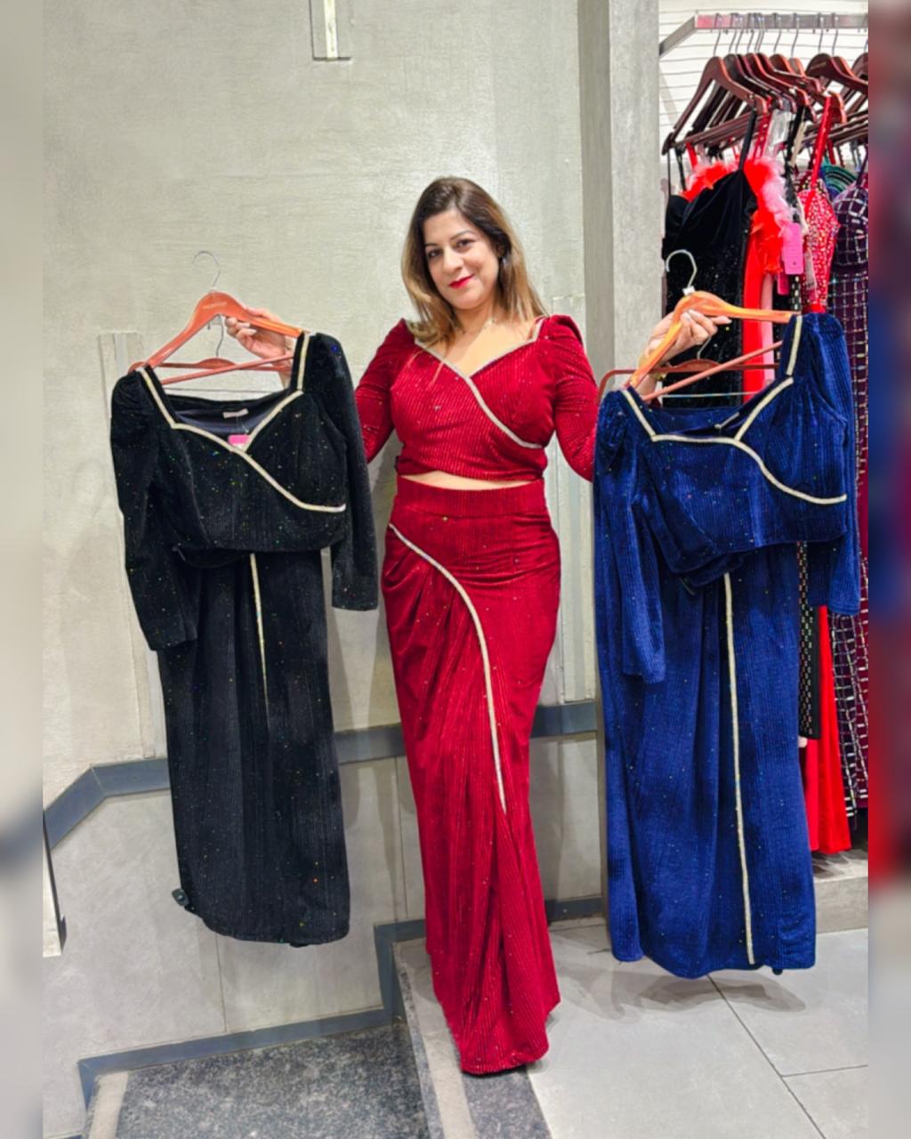 Designer Top and Long Skirt Set for Women