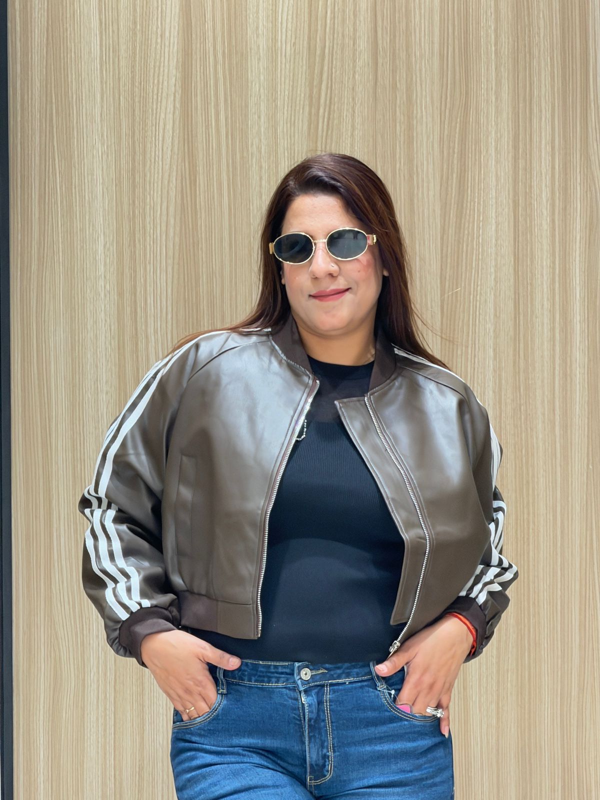 Biker Track Leather Jacket for Women | Increase Fashion