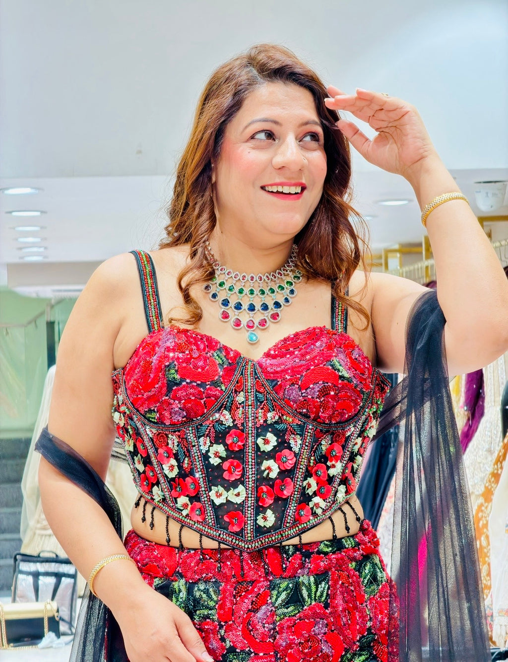 Fish cut Modern Bride Style engagement Lehenga