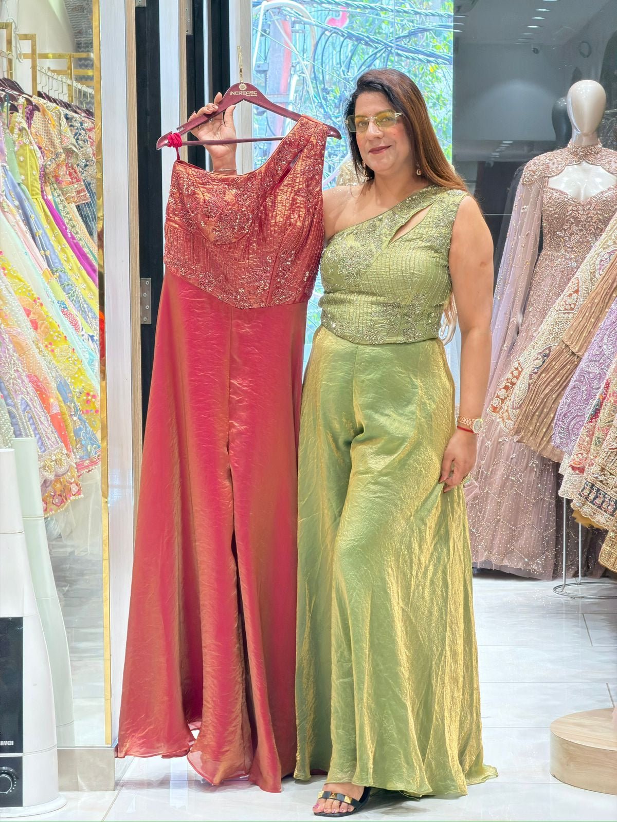 One shoulder jump suit