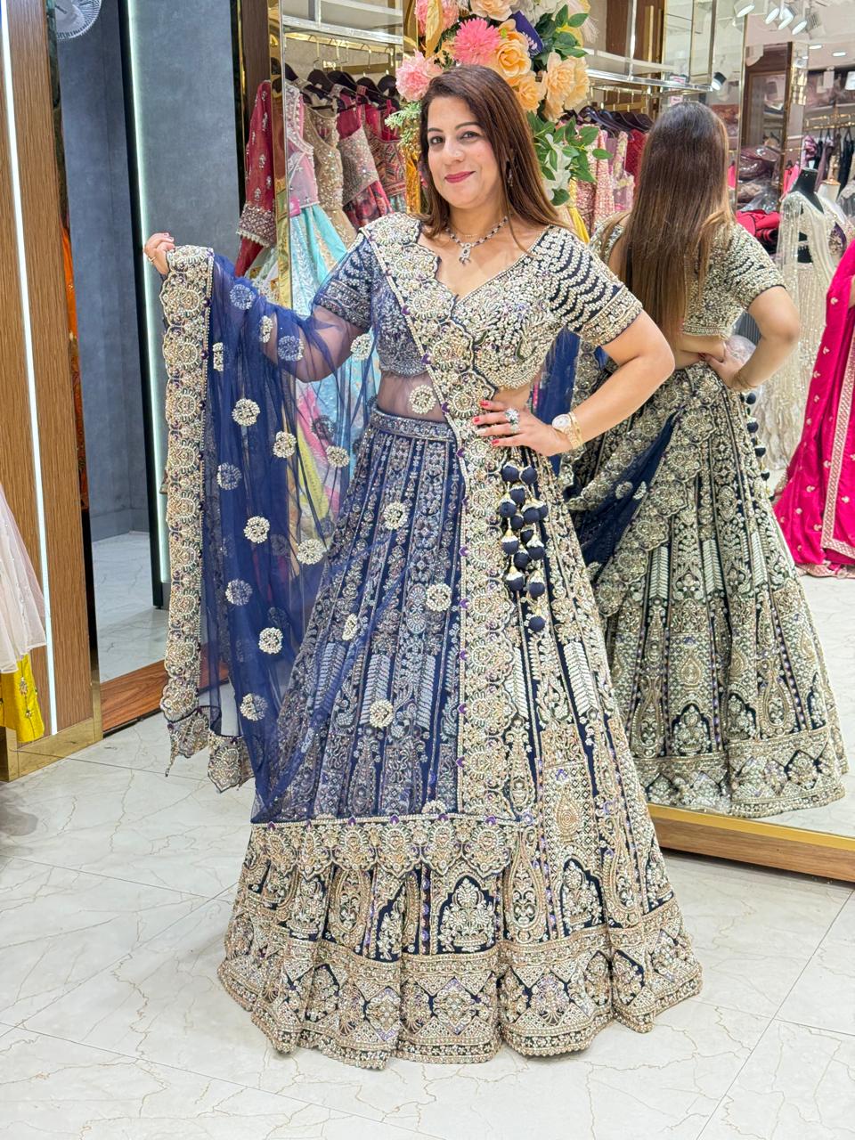 Women’s Handwork Premium Net Designer Lehenga