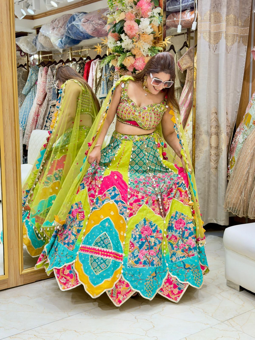 Multicolor Premium Silk Lehenga | Increase Fashion