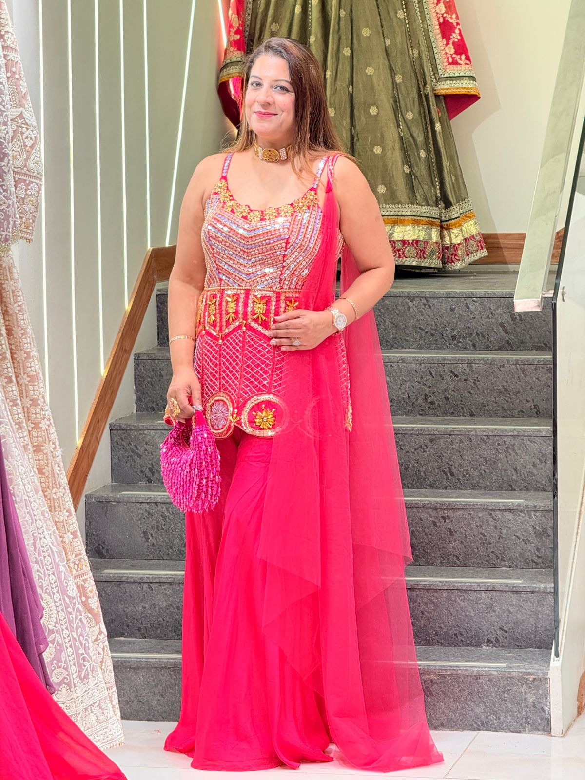 Buy Designer Metallic Bloom Embellished Peplum Kurta Set for Women