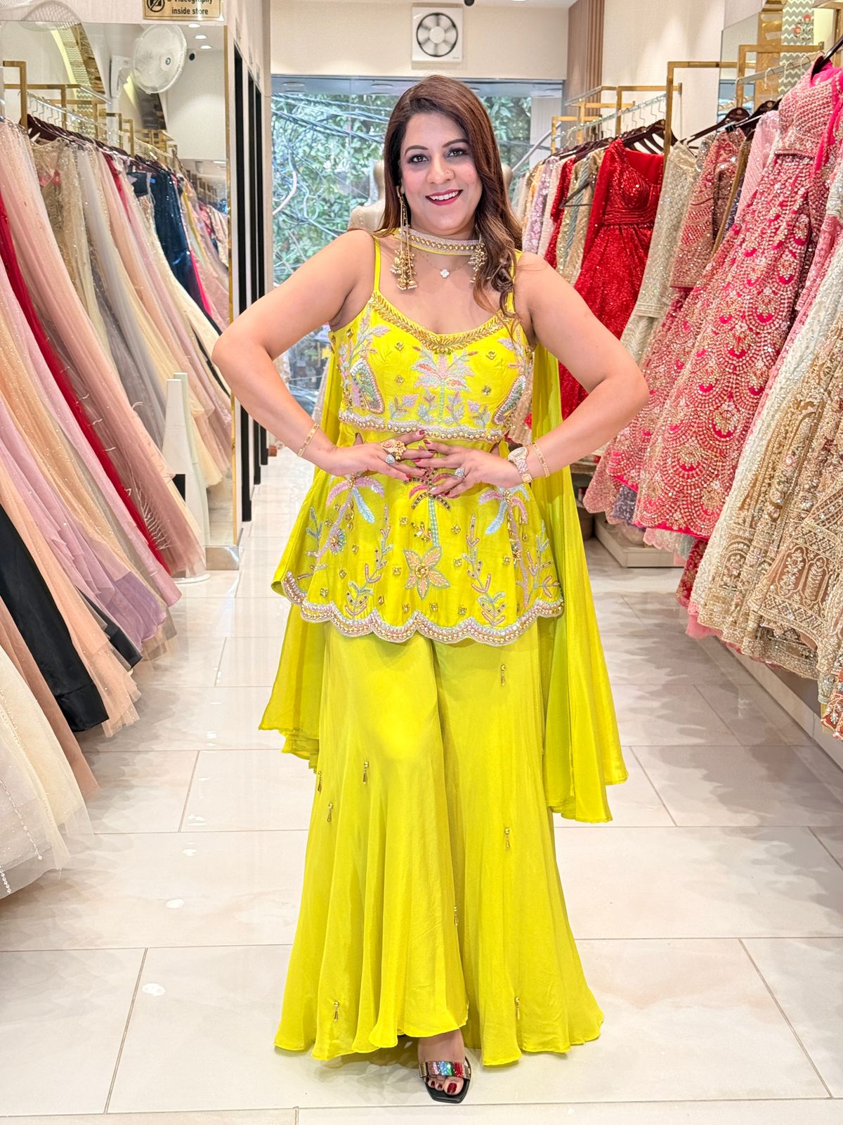 Women's Embroidered Kurti with Sharara Set and Dupatta