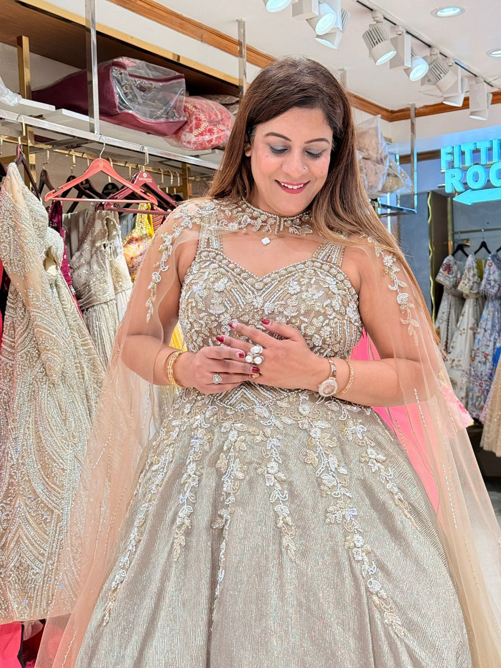 Korean Fabric Stylish Party Wear Gown