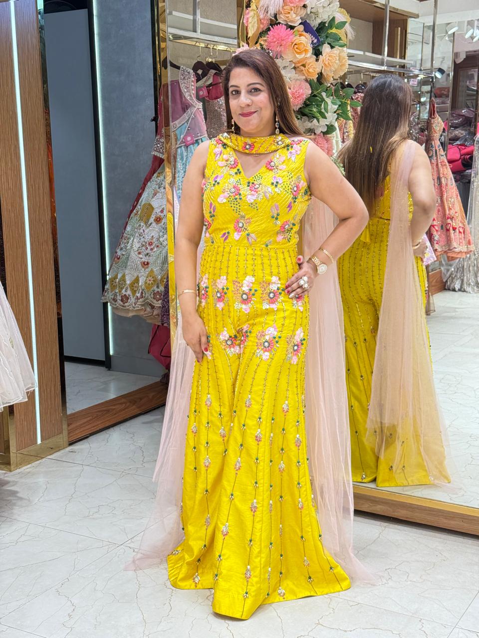 Premium Designer Raw Silk Sharara Set
