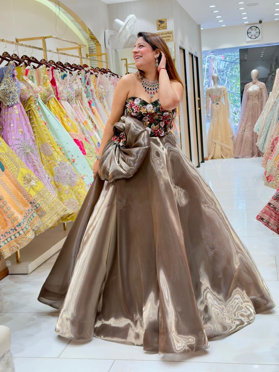 Crush Tissue Engagement Gown Online at the Best Price