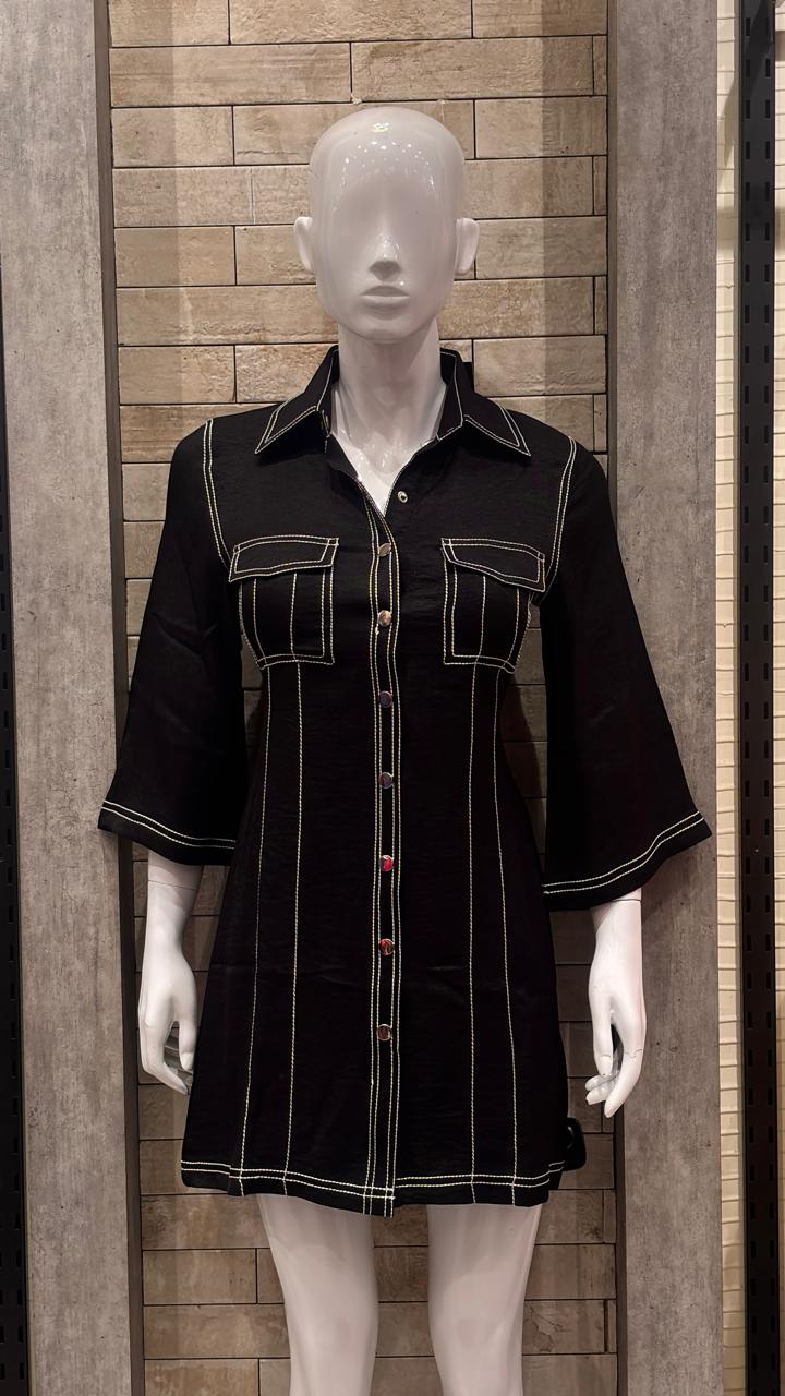 Buy Black Thread Work Dress for Women