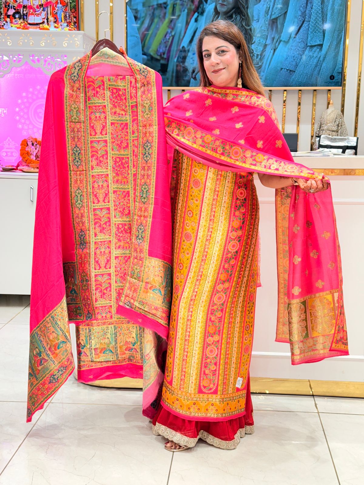 Pashmina Fabric Unstitched Suit for Women & Girls