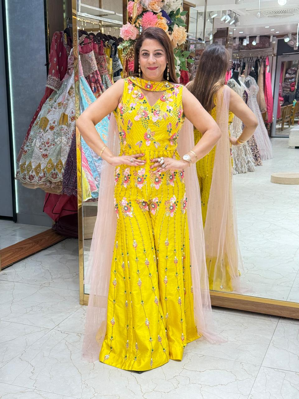 Premium Designer Raw Silk Sharara Set