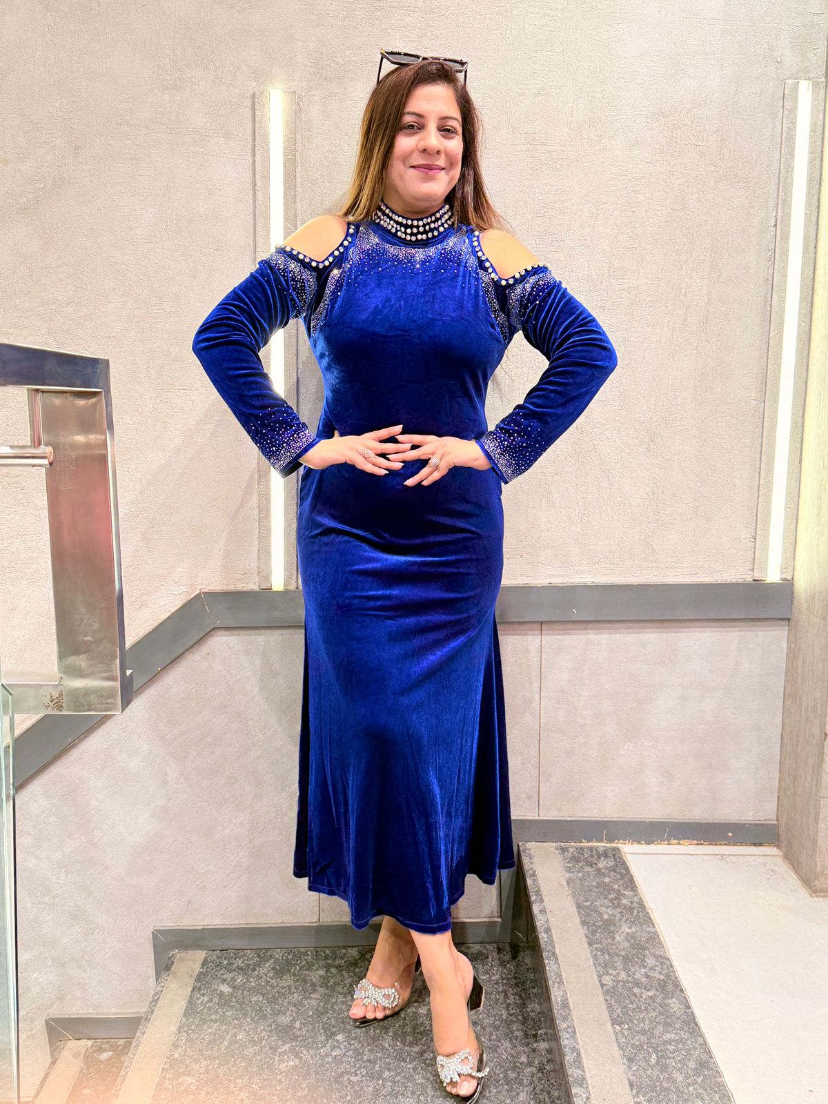 Buy Stylish Long Velvet Dress for women