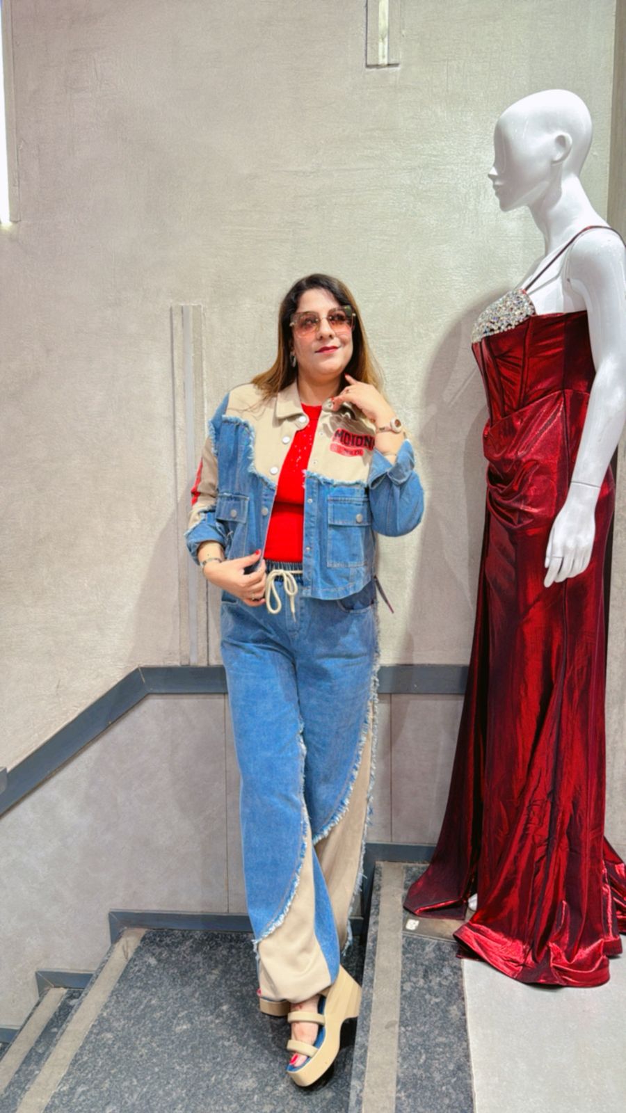 Designer Denim Cord set for women