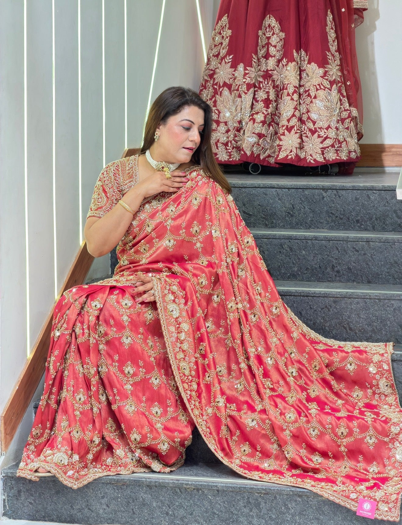 Fendy tissue Saree