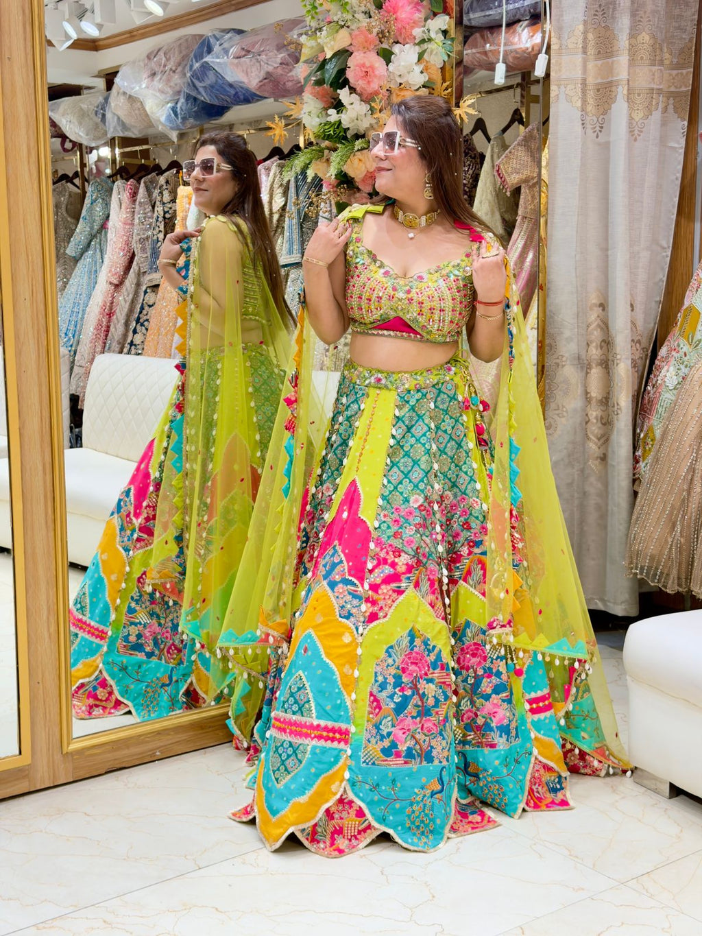 Multicolor Premium Silk Lehenga | Increase Fashion