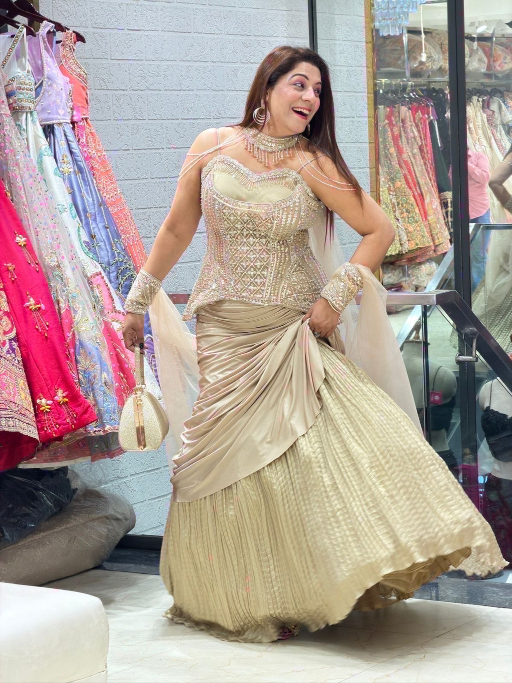 Modern Bride Style Outfit: Stunning Bridal & engagement Lehenga