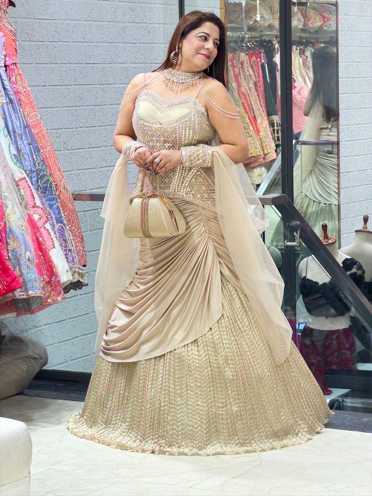 Modern Bride Style Outfit: Stunning Bridal & engagement Lehenga