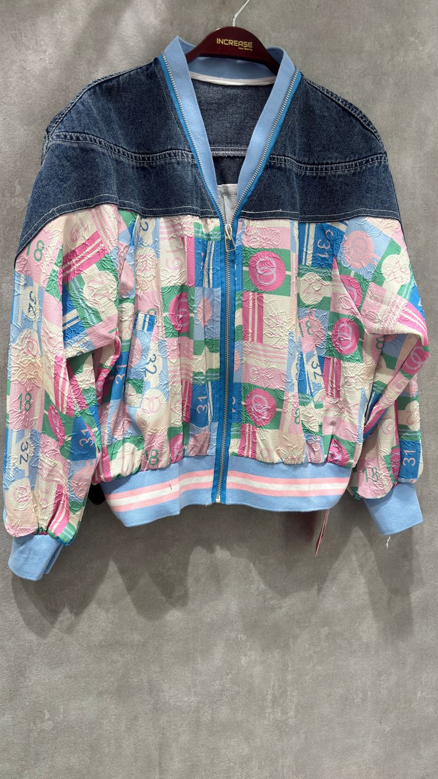 Buy Nuevosdamas Women’s Half Denim & Half Cotton Jacket