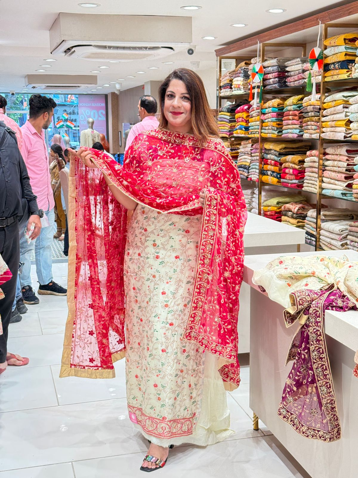 Silk Heavy Dupatta Hand Work Suit