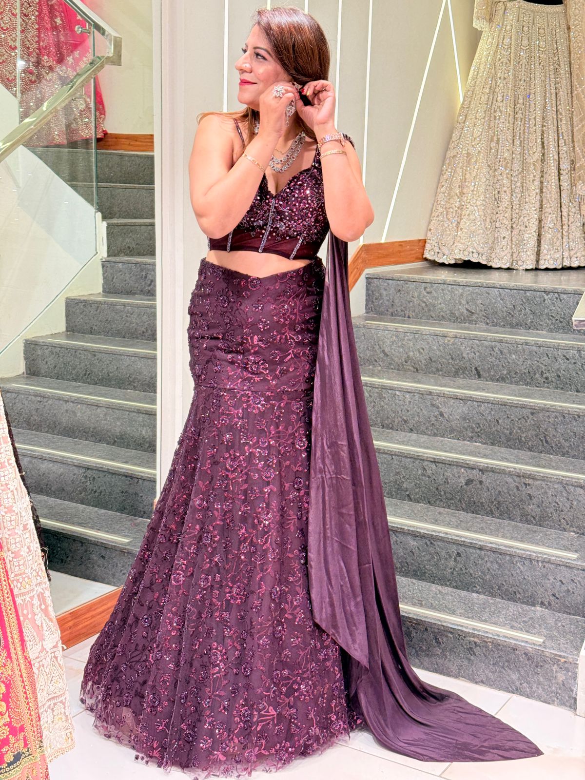 Women's Net Designer Lehenga Choli with Dupatta