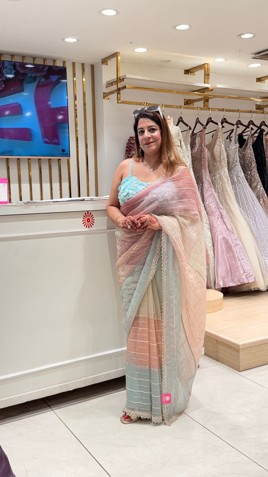 Pastel Ombre Party Wear Saree with Elegant Border Work