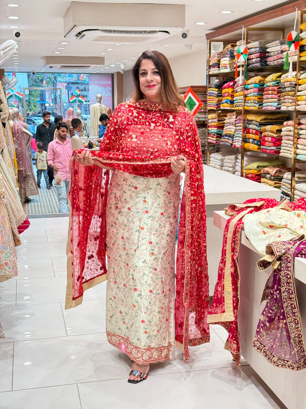 Silk Heavy Dupatta Hand Work Suit