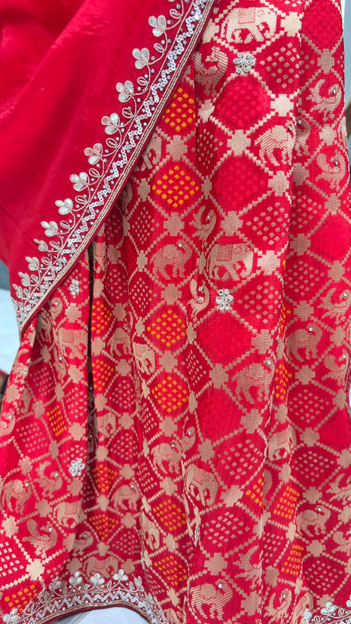 Attractive Soft Banarasi Silk Saree with Matching Blouse Piece
