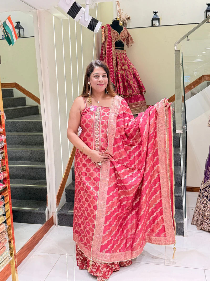 Designer Suit for women Banarasi Silk