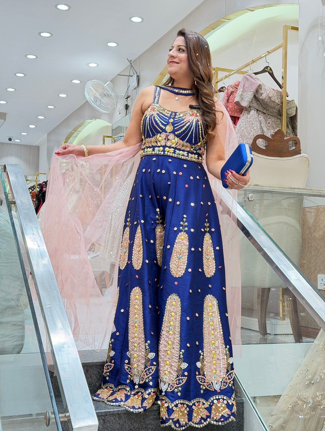 (PDP) Silk Indo-Western with Sequin & Pearl Work | Increase Fashion