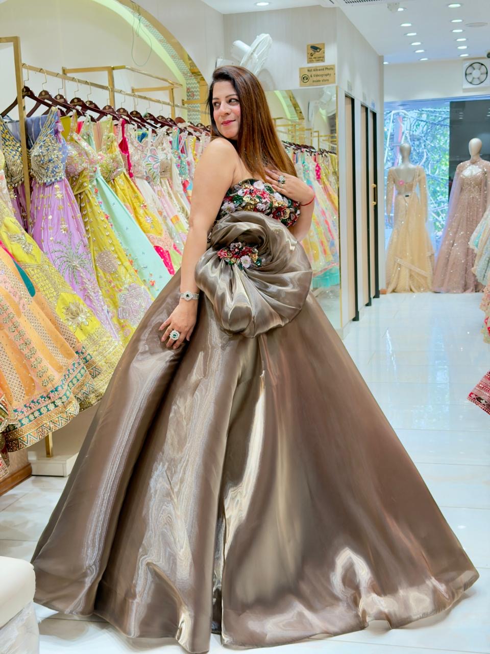 Crush Tissue Engagement Gown Online at the Best Price