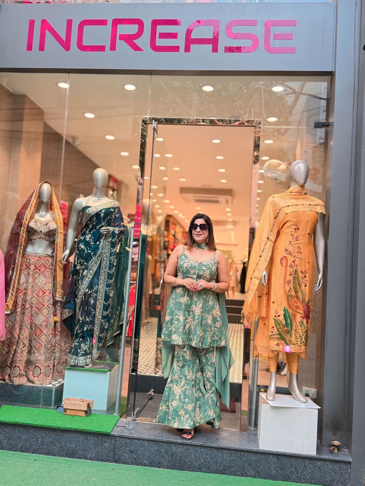 Designer Festive Wear Pure Natural Crepe Plazo Suit