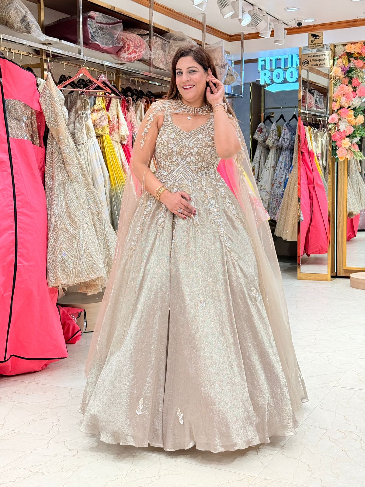 Korean Fabric Stylish Party Wear Gown