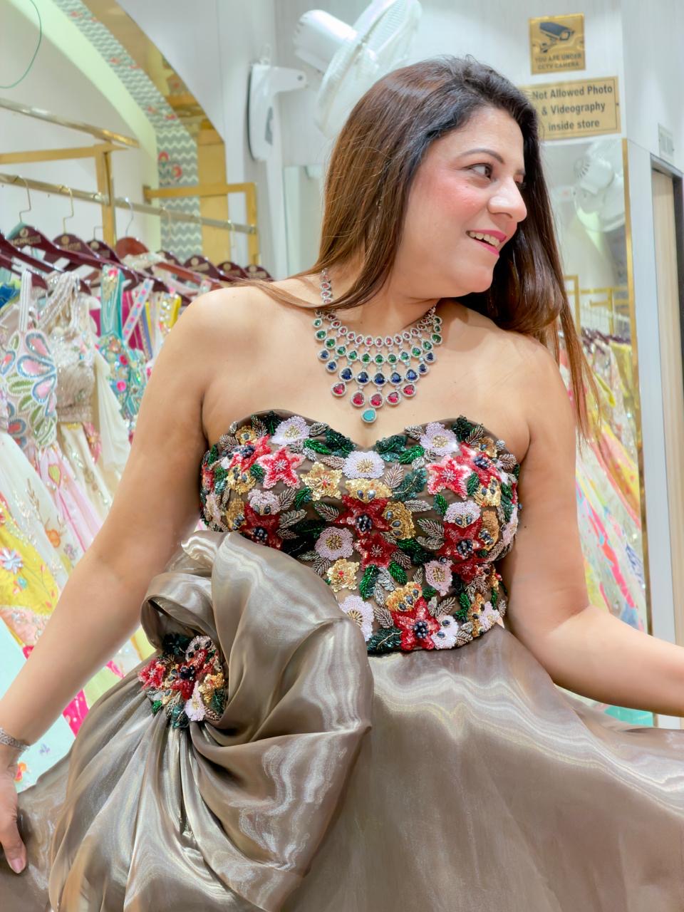 Crush Tissue Engagement Gown Online at the Best Price