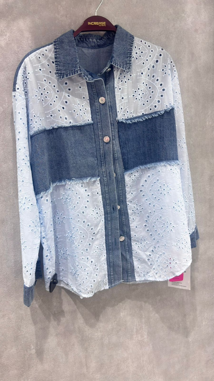 Denim Embellished Shirt for Women | Increase Fashion