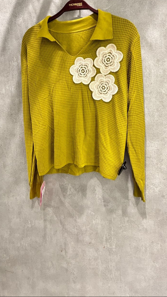 Girls Daisy Flower Jacquard Loose Top for Women