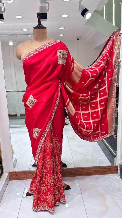 Attractive Soft Banarasi Silk Saree with Matching Blouse Piece