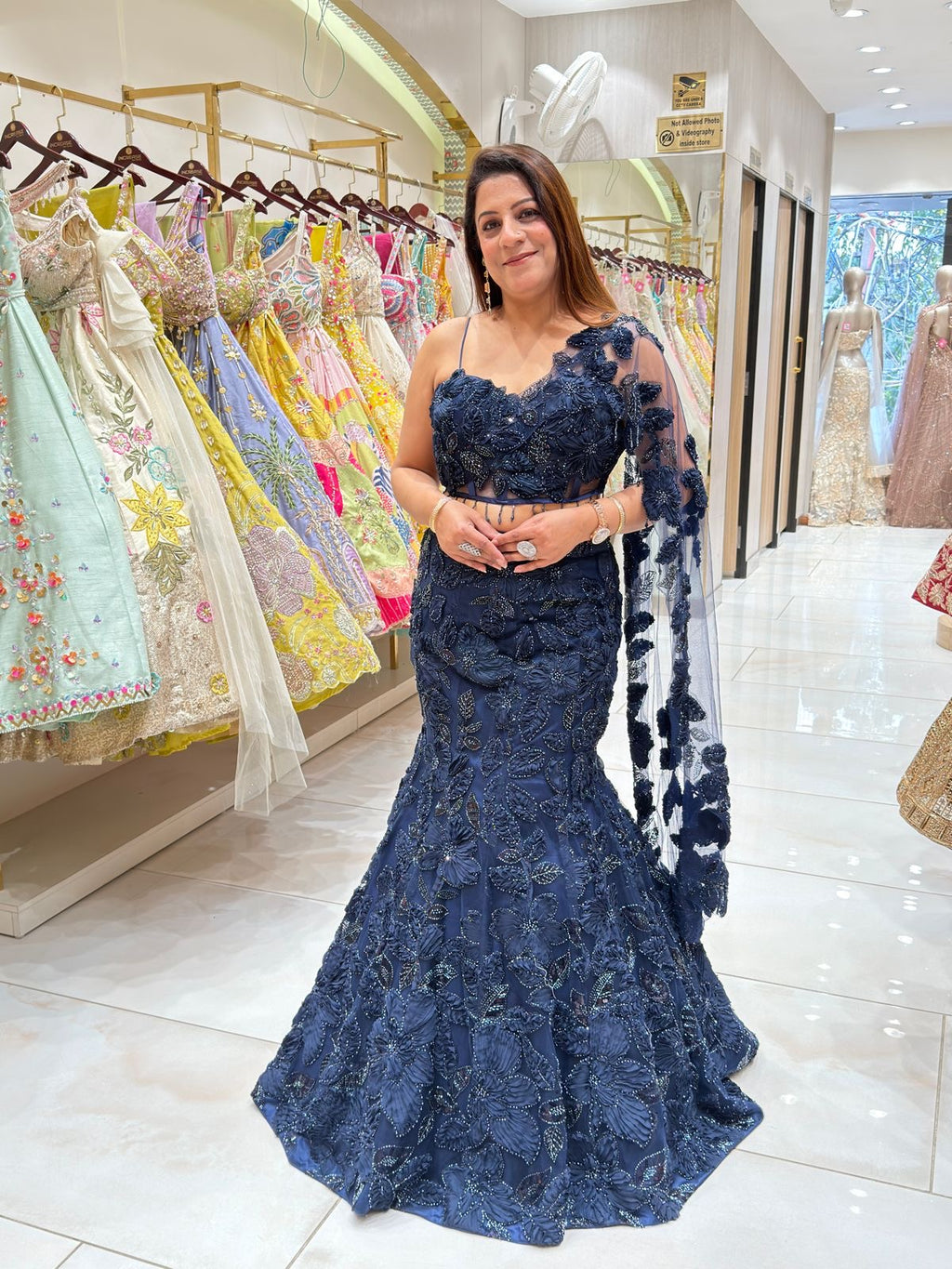 Fish cut Modern Bride Style engagement Lehenga