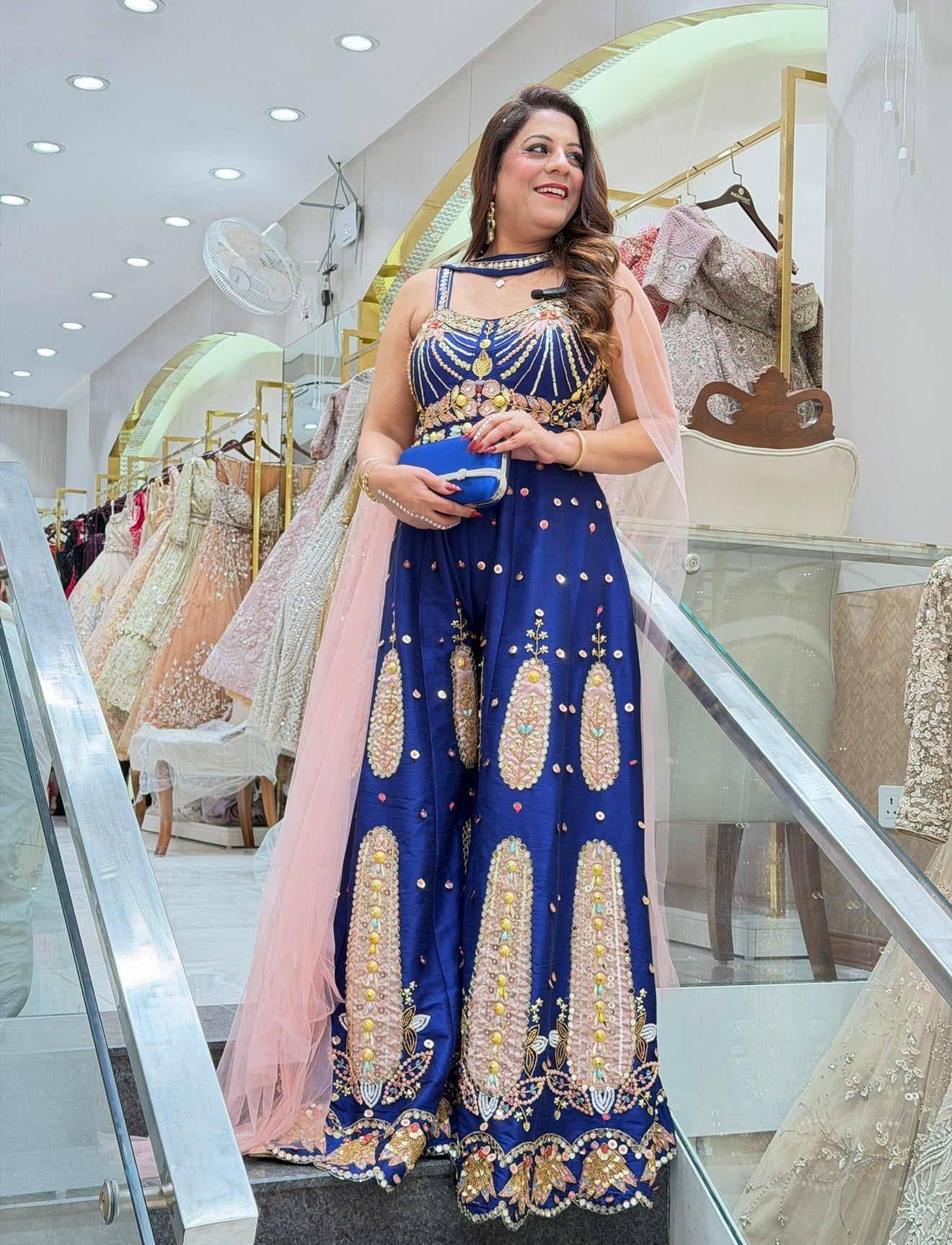 (PDP) Silk Indo-Western with Sequin & Pearl Work | Increase Fashion