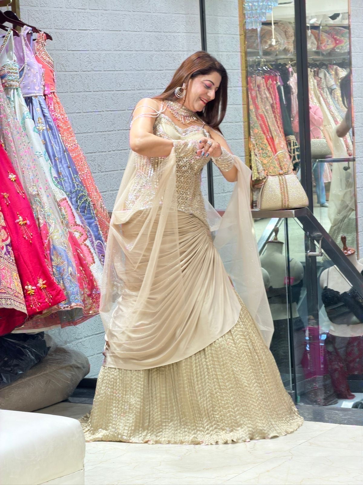 Modern Bride Style Outfit: Stunning Bridal & engagement Lehenga